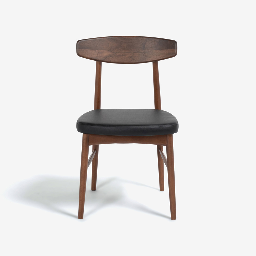 ダイニングセット「ユノ3」ウォールナット材 座面PVCブラック/布カバー全9色 テーブル全3サイズ【セール対象品のため8%OFF】