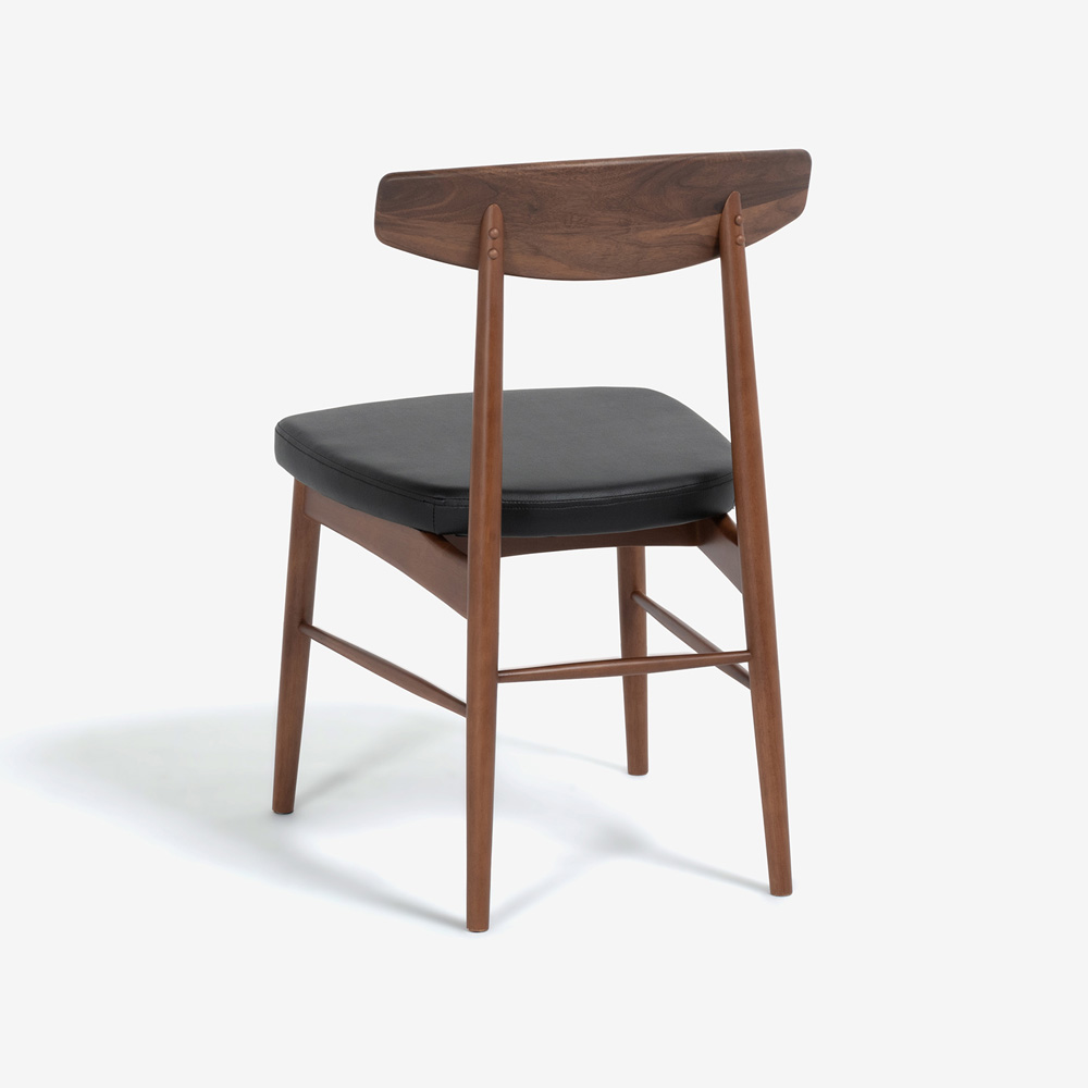 ダイニングセット「ユノ3」ウォールナット材 座面PVCブラック/布カバー全9色 テーブル全3サイズ【セール対象品のため8%OFF】