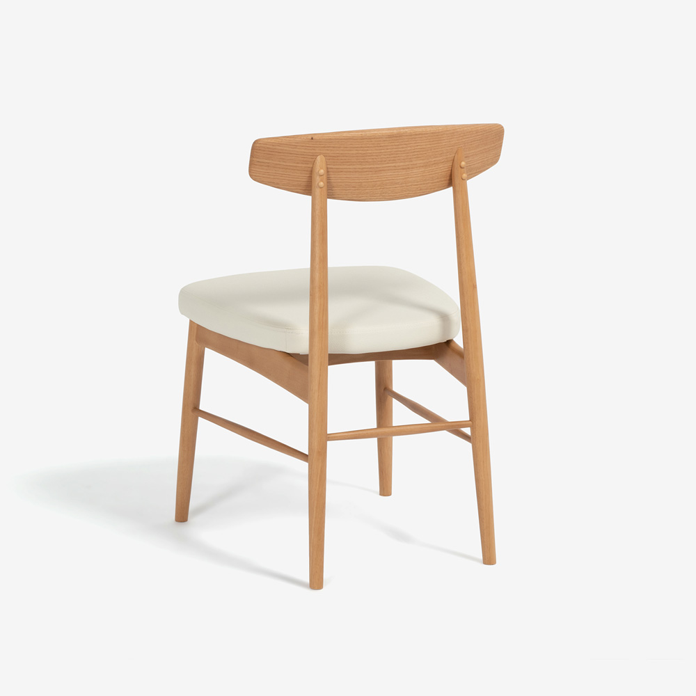 ダイニングセット「ユノ3」レッドオーク材ホワイトオーク色 座面PVCアイボリー 座面布カバー全9色 テーブル全3サイズ【セール対象品のため8%OFF】