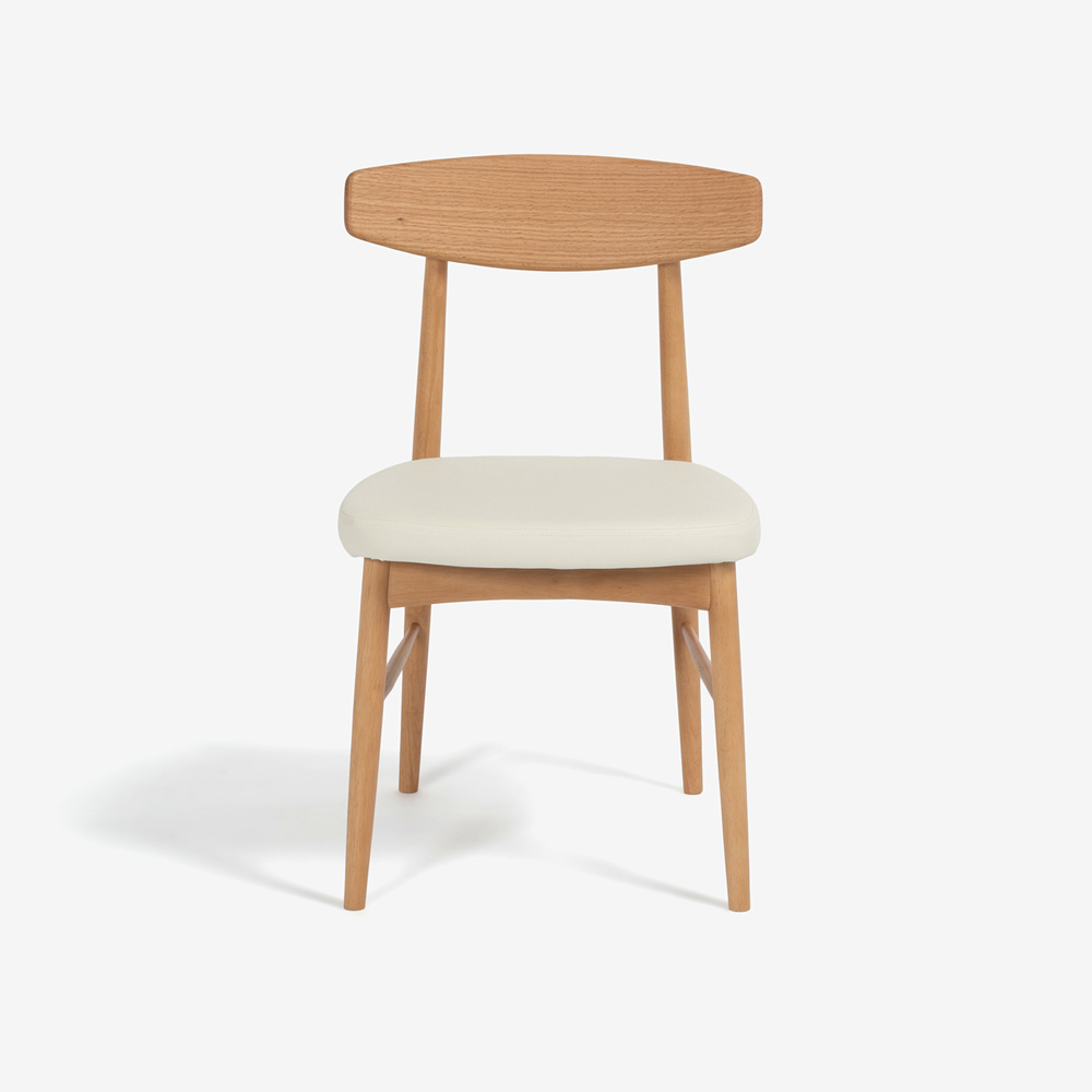 ダイニングセット「ユノ3」レッドオーク材ホワイトオーク色 座面PVCアイボリー 座面布カバー全9色 テーブル全3サイズ【セール対象品のため8%OFF】