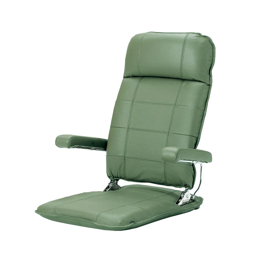 座椅子「MF」 革/一部合成皮革 グリーン色