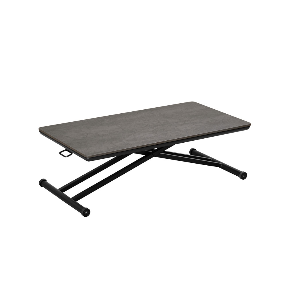 昇降式テーブル「グラナダ2」セラミック天板 幅110cm サンドグレイ色