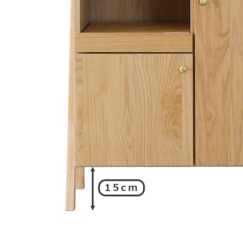 オープンボード 「ミロス 86KB」 幅86cm 奥行46cm 高さ180cm オーク材