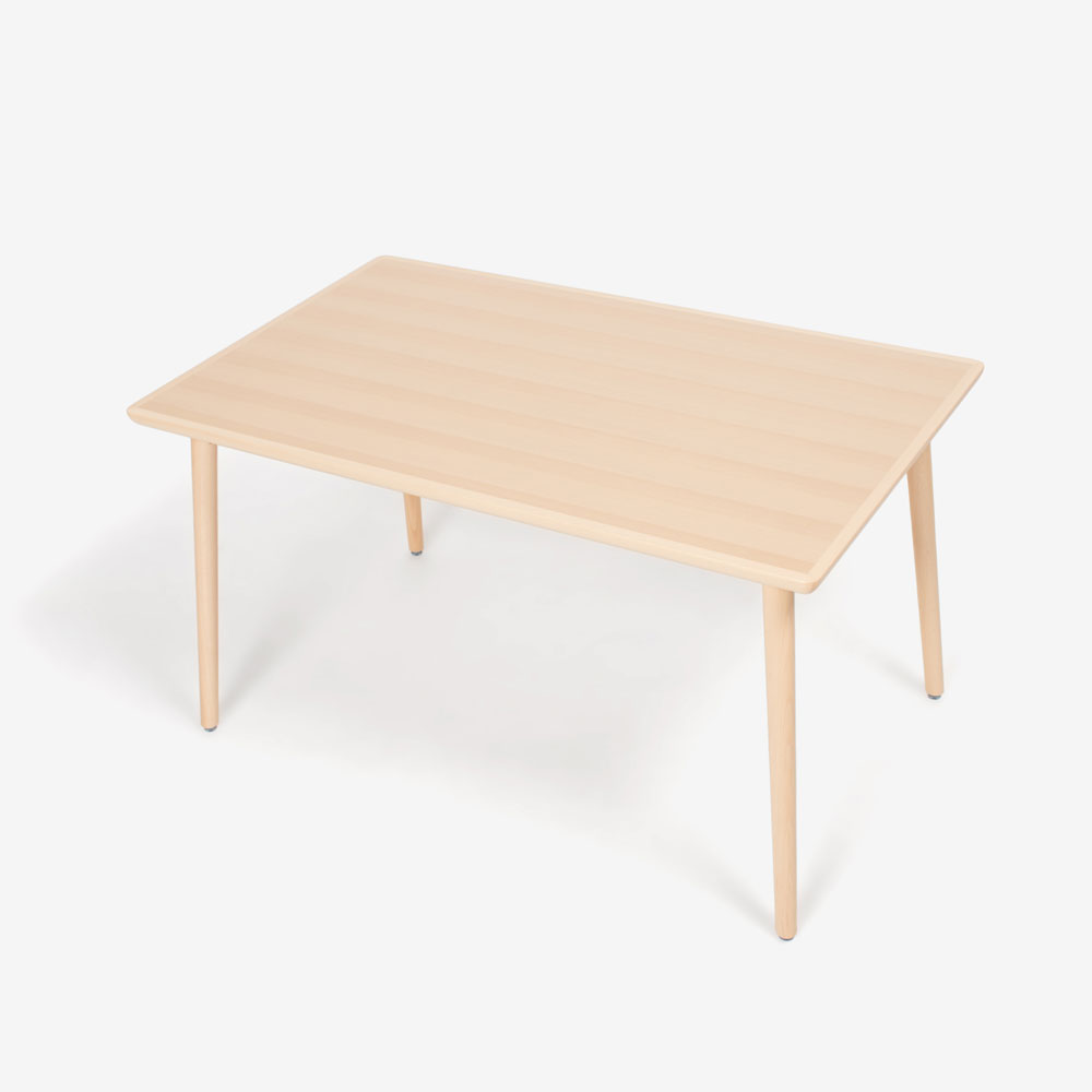 秋田木工 ダイニングテーブル「M-T001」ブナ材ナチュラル色 全3サイズ