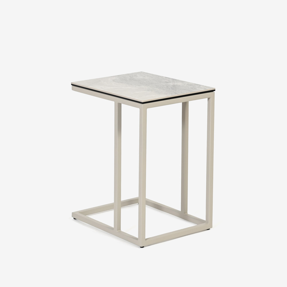 サイドテーブル「アスティ」セラミック天板 アーバンホワイト色