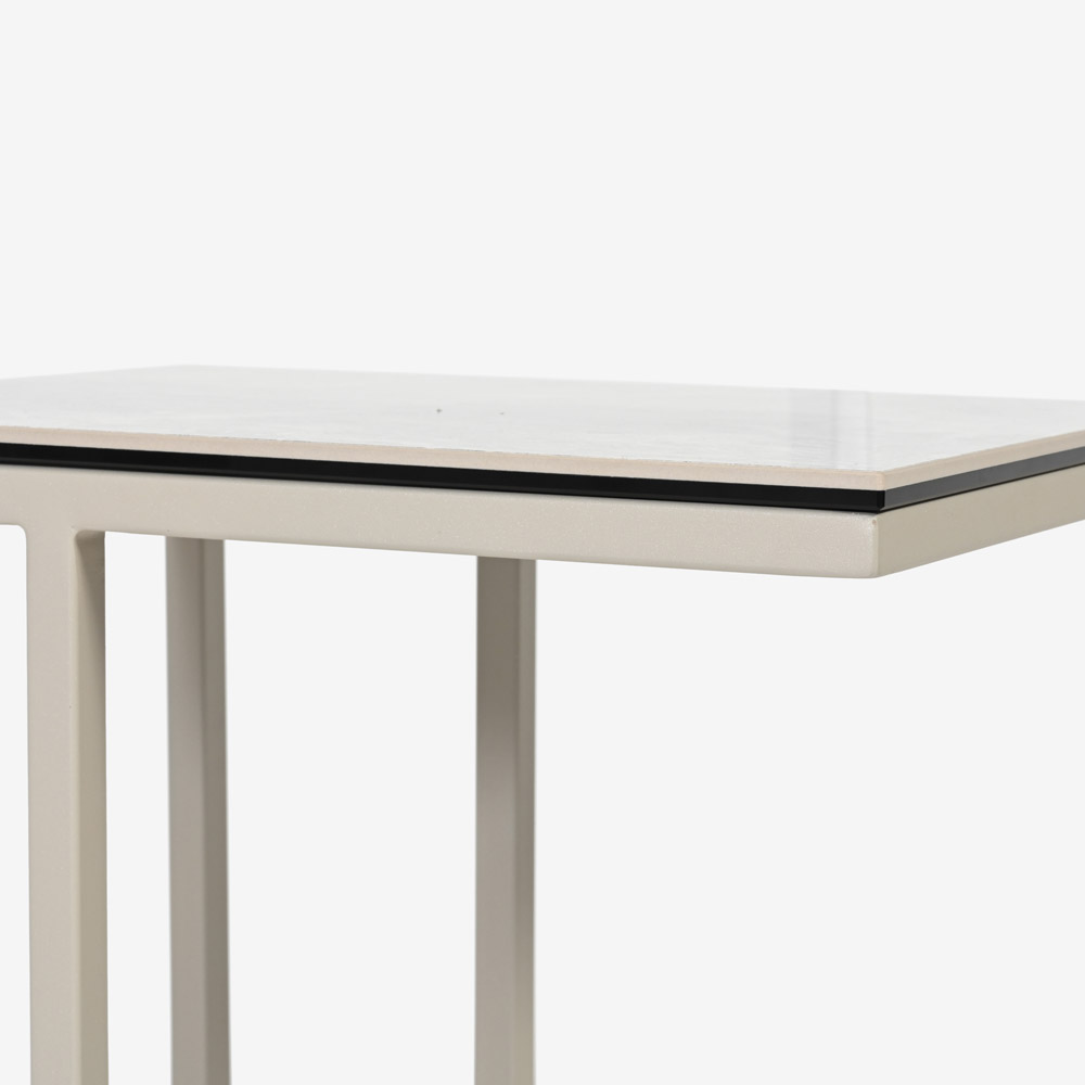 サイドテーブル「アスティ」セラミック天板 アーバンホワイト色