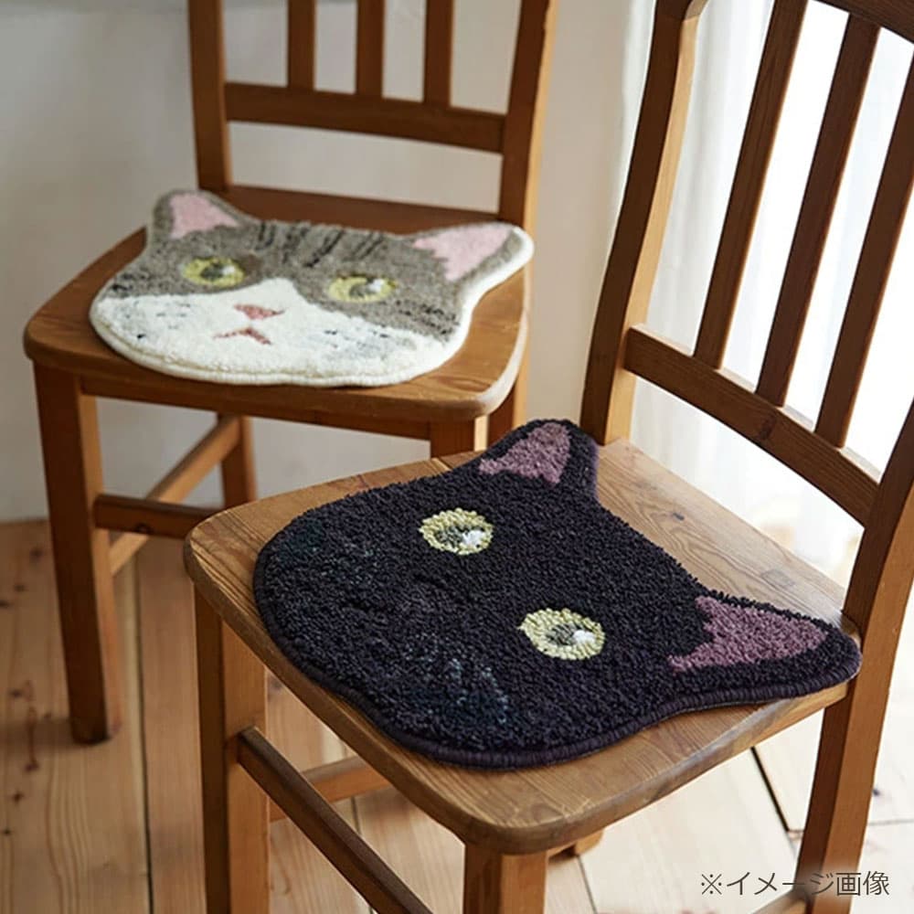 チェアパッド 「ネコカオ」#41クロ