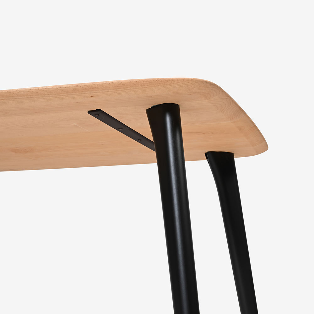 ダイニングセット「トリート」ブナ材 テーブル 天板NM色/脚BP色 +チェア NM色2脚 BP色2脚 全4サイズ【受注生産品】