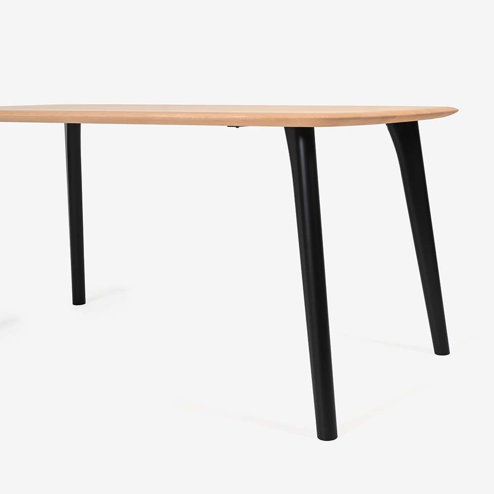 ダイニングセット「トリート」ブナ材 テーブル 天板NM色/脚BP色 +チェア NM色2脚 BP色2脚 全4サイズ【受注生産品】