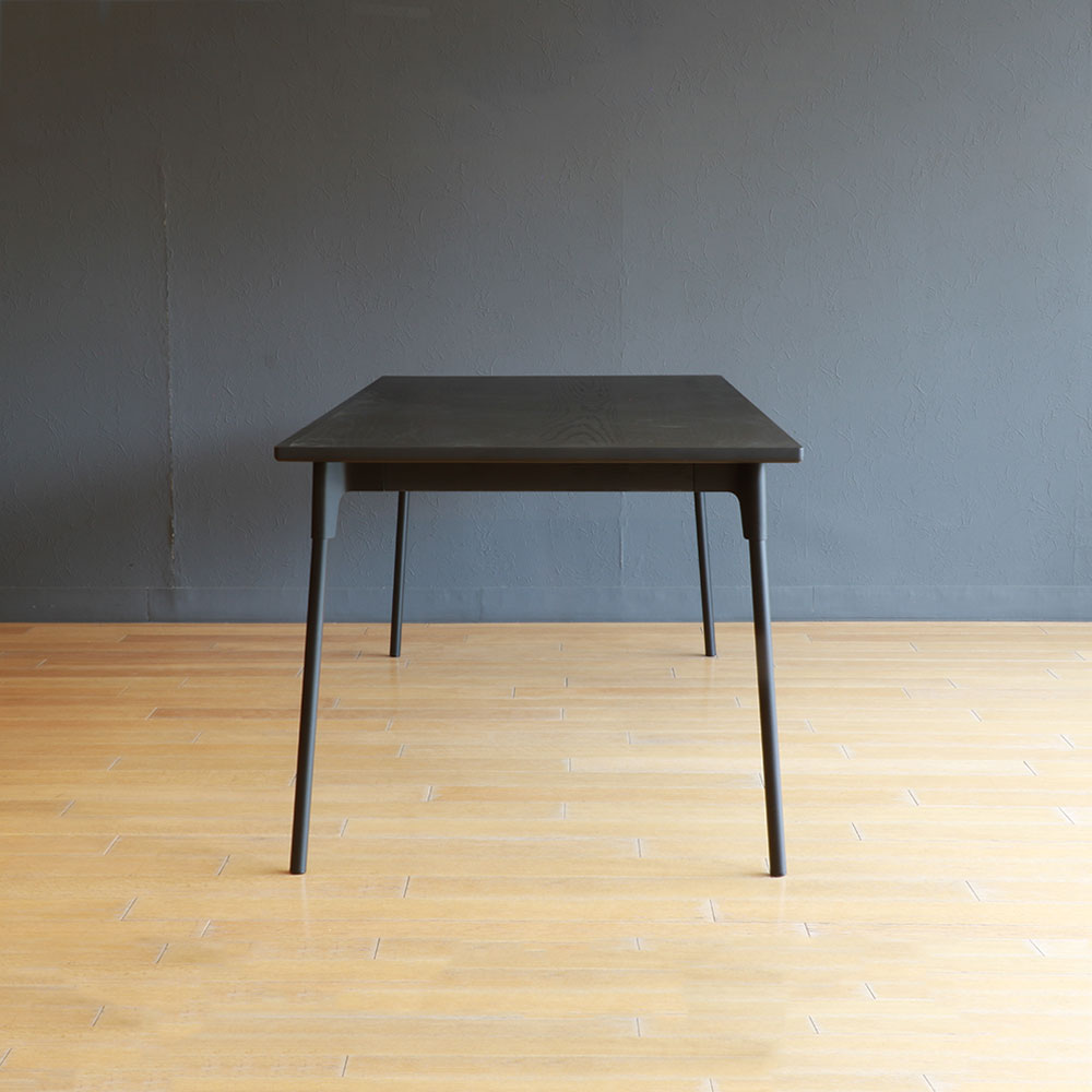 マルケイ木工 ダイニングテーブル「M-CRAFT dual デュアル」天板ホワイトアッシュ材ブラック色 スチール脚全4色【受注生産品】