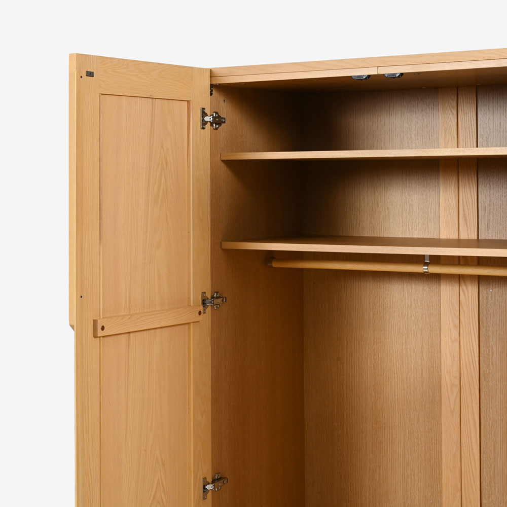 ワードローブ「シナモン 1050」幅104.8cm レッドオーク材 ホワイトオーク色【セール対象品のため5%OFF】