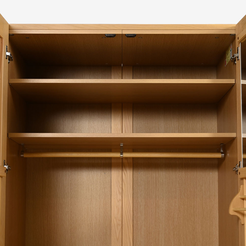 ワードローブ「シナモン 1050」幅104.8cm レッドオーク材 ホワイトオーク色【セール対象品のため5%OFF】