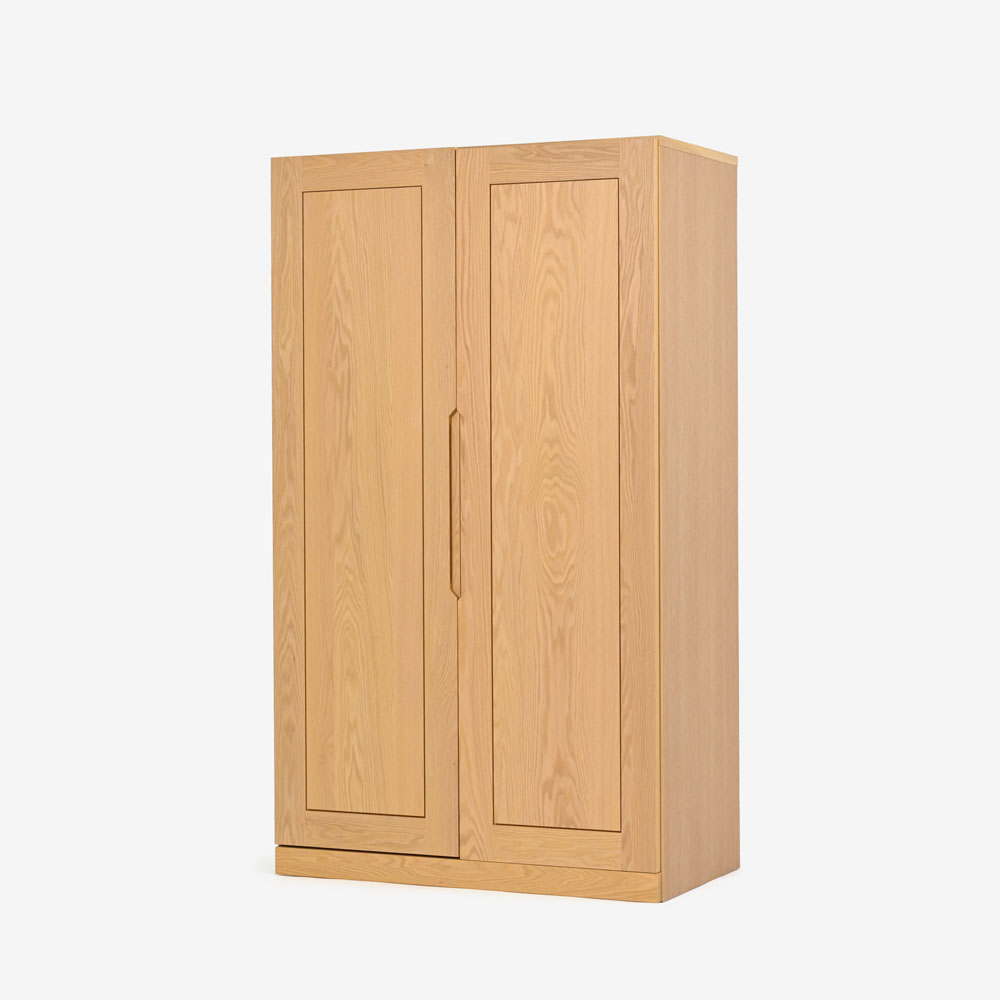 ワードローブ「シナモン 1050」幅104.8cm レッドオーク材 ホワイト