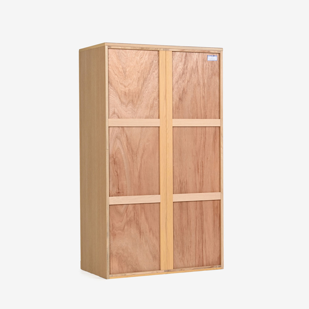 ワードローブ「シナモン 1050」幅104.8cm レッドオーク材 ホワイトオーク色【セール対象品のため5%OFF】