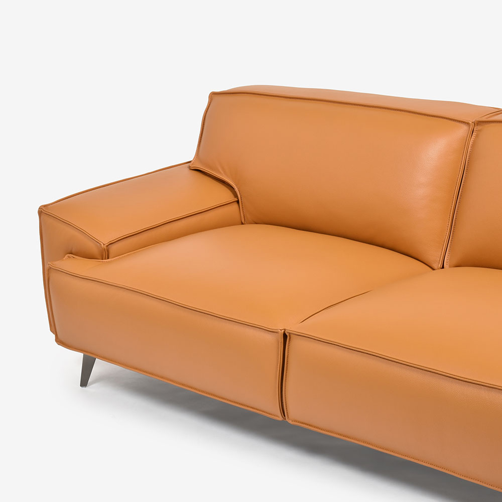 ソファ 3人掛け 「L/S 78（エルエス78）」奥行202cm 革#J/S-335E ハニーイエロー色