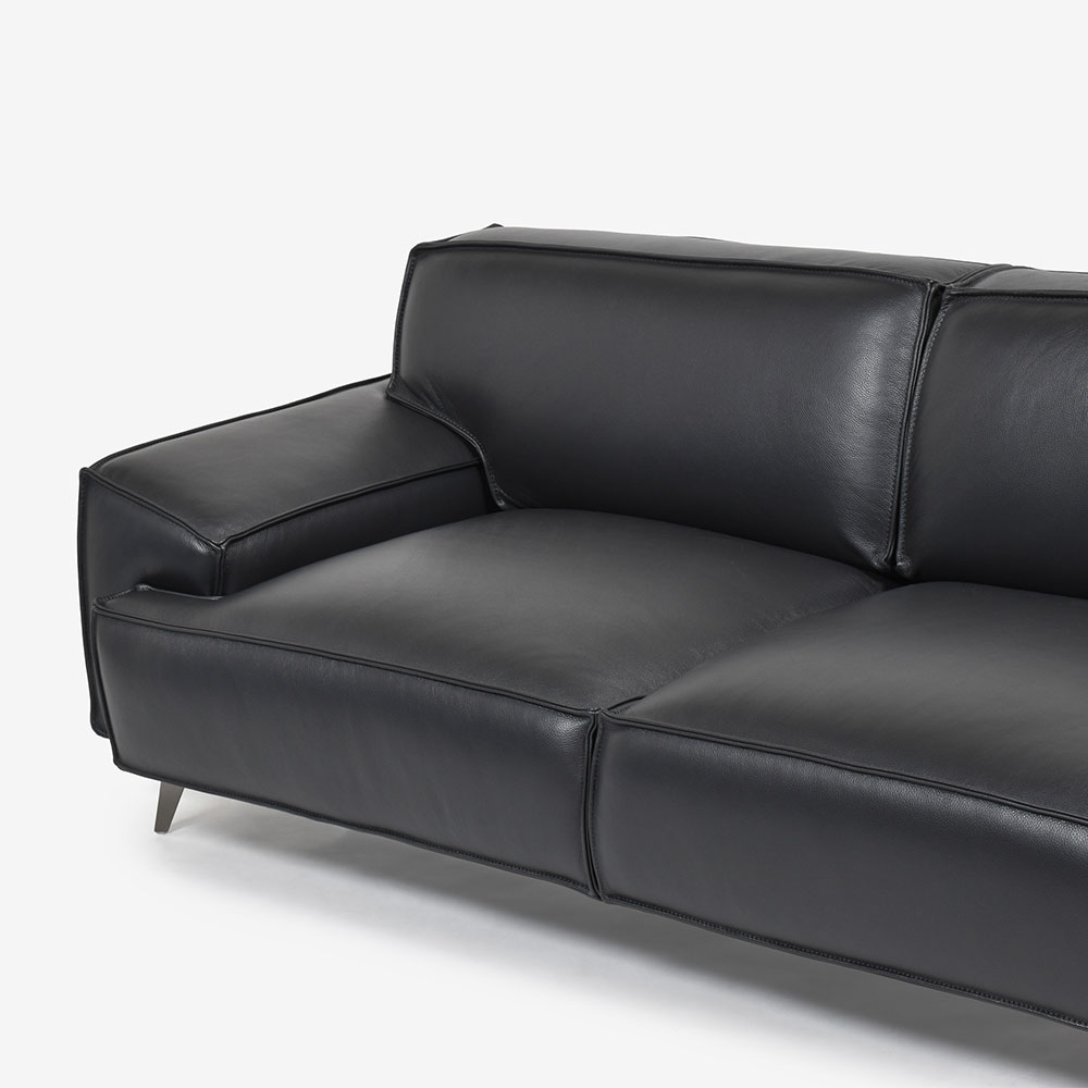 ソファ 3人掛け 「L/S 78（エルエス78）」奥行202cm 革#J/S-180E スレートグレー色