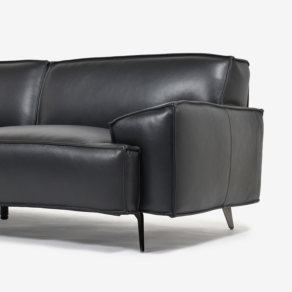 ソファ 3人掛け 「L/S 78（エルエス78）」奥行202cm 革#J/S-180E スレートグレー色