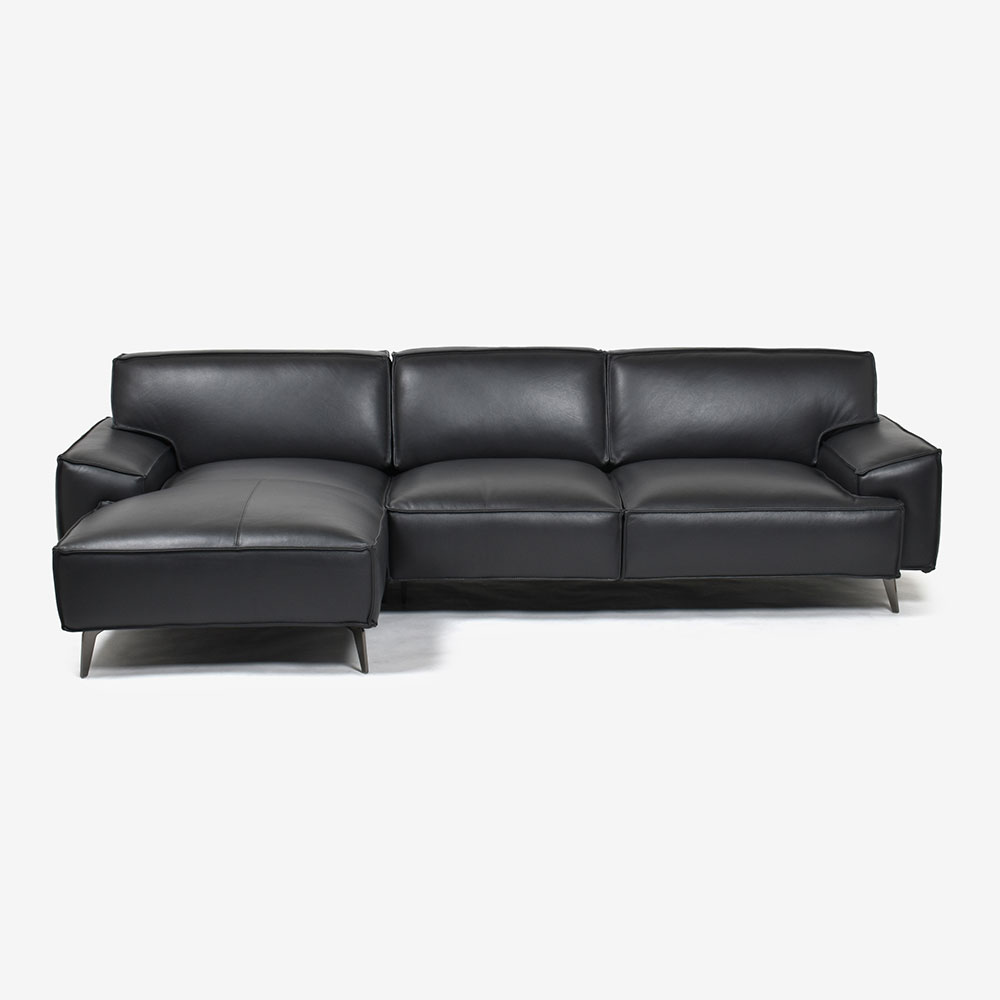 カウチソファ2点セット 向って左カウチ 「L/S 78（エルエス78）」奥行275cm 革#J/S-180E スレートグレー色