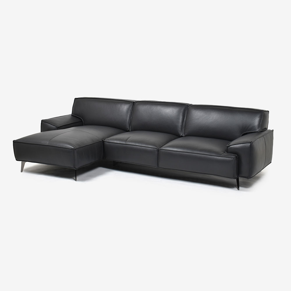 カウチソファ2点セット 向って左カウチ 「L/S 78（エルエス78）」奥行275cm 革#J/S-180E スレートグレー色