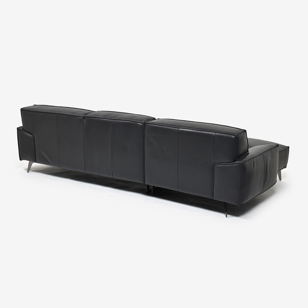 カウチソファ2点セット 向って左カウチ 「L/S 78（エルエス78）」奥行275cm 革#J/S-180E スレートグレー色