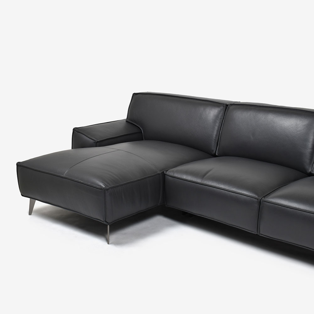 カウチソファ2点セット 向って左カウチ 「L/S 78（エルエス78）」奥行275cm 革#J/S-180E スレートグレー色