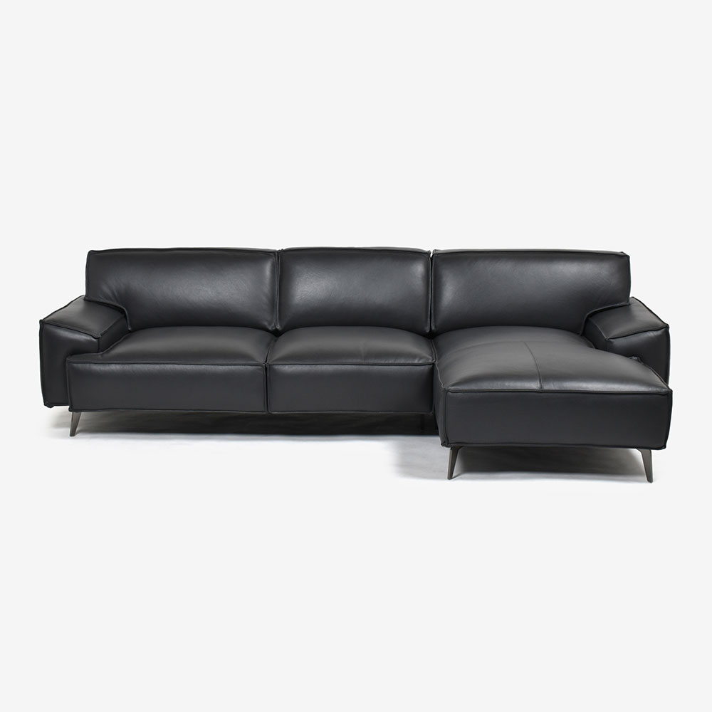 カウチソファ2点セット 向って右カウチ 「L/S 78（エルエス78）」奥行275cm 革#J/S-180E スレートグレー色