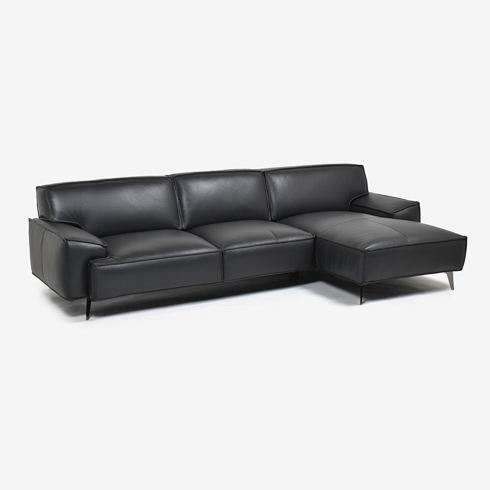 カウチソファ2点セット 向って右カウチ 「L/S 78(エルエス78)」奥行275cm 革#J/S-180E スレートグレー色