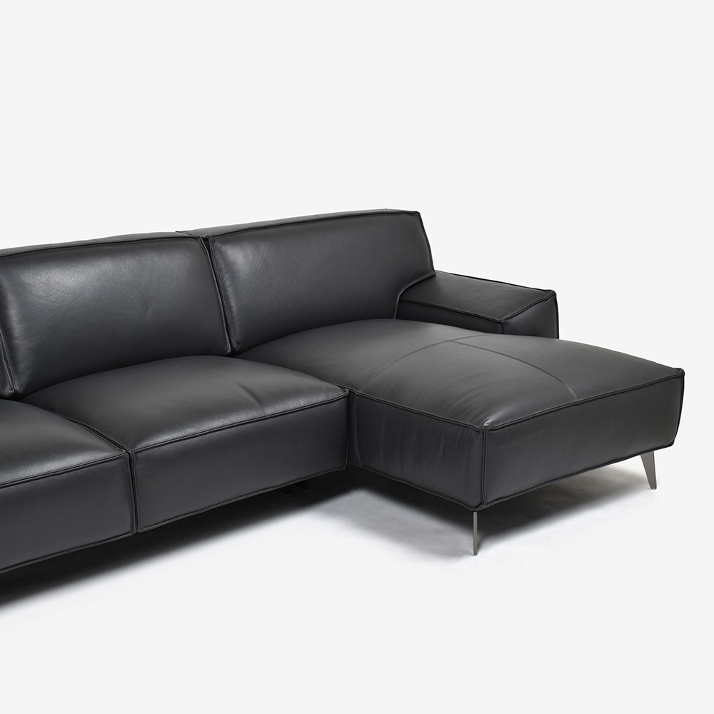 カウチソファ2点セット 向って右カウチ 「L/S 78(エルエス78)」奥行275cm 革#J/S-180E スレートグレー色