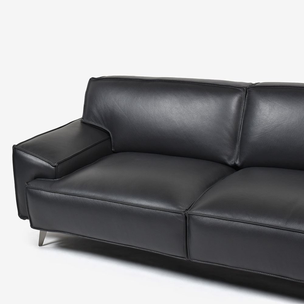 カウチソファ2点セット 向って右カウチ 「L/S 78(エルエス78)」奥行275cm 革#J/S-180E スレートグレー色