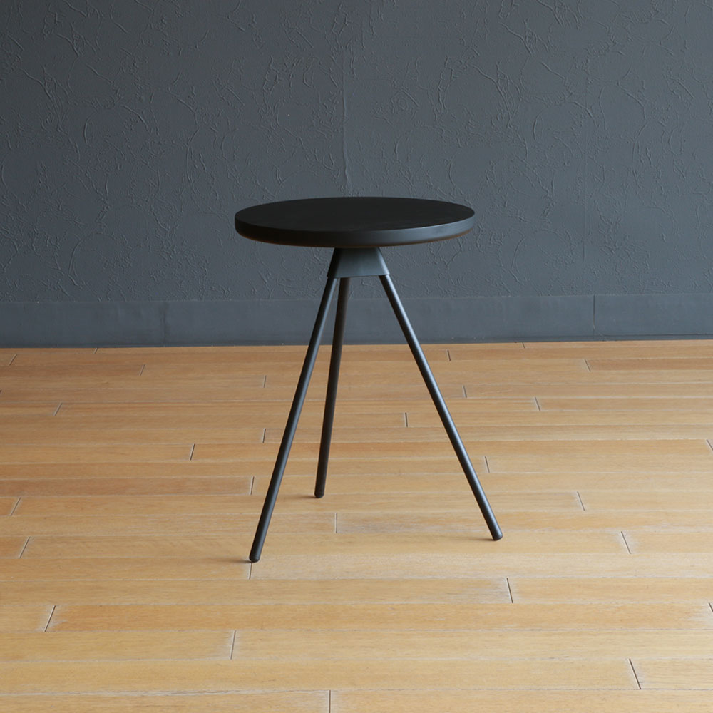 マルケイ木工 サイドテーブル「M-CRAFT dual デュアル」天板全3色 スチール脚：ブラック【受注生産品】