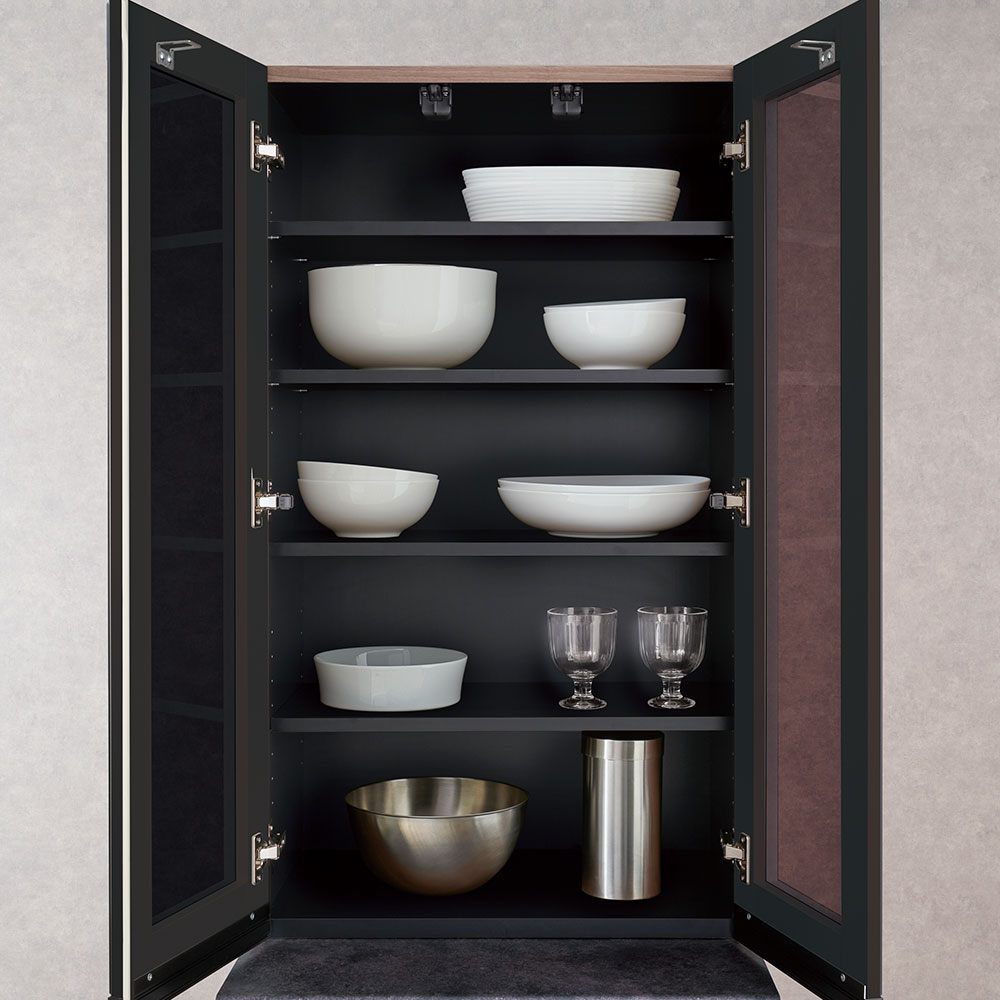 Pamouna（パモウナ）ダイニングボード「IDA-S602K」幅60cm 奥行44.5cm 高さ197.5cm 上台開き扉・下台オープンタイプ 全3色