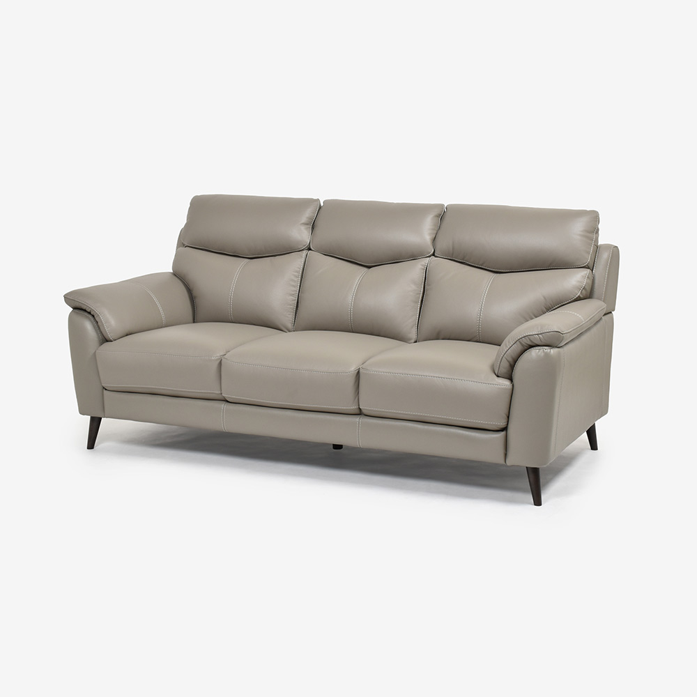 ソファ 3人掛け「ワルツ」幅206cm 半革#J-722A/PU トープ色