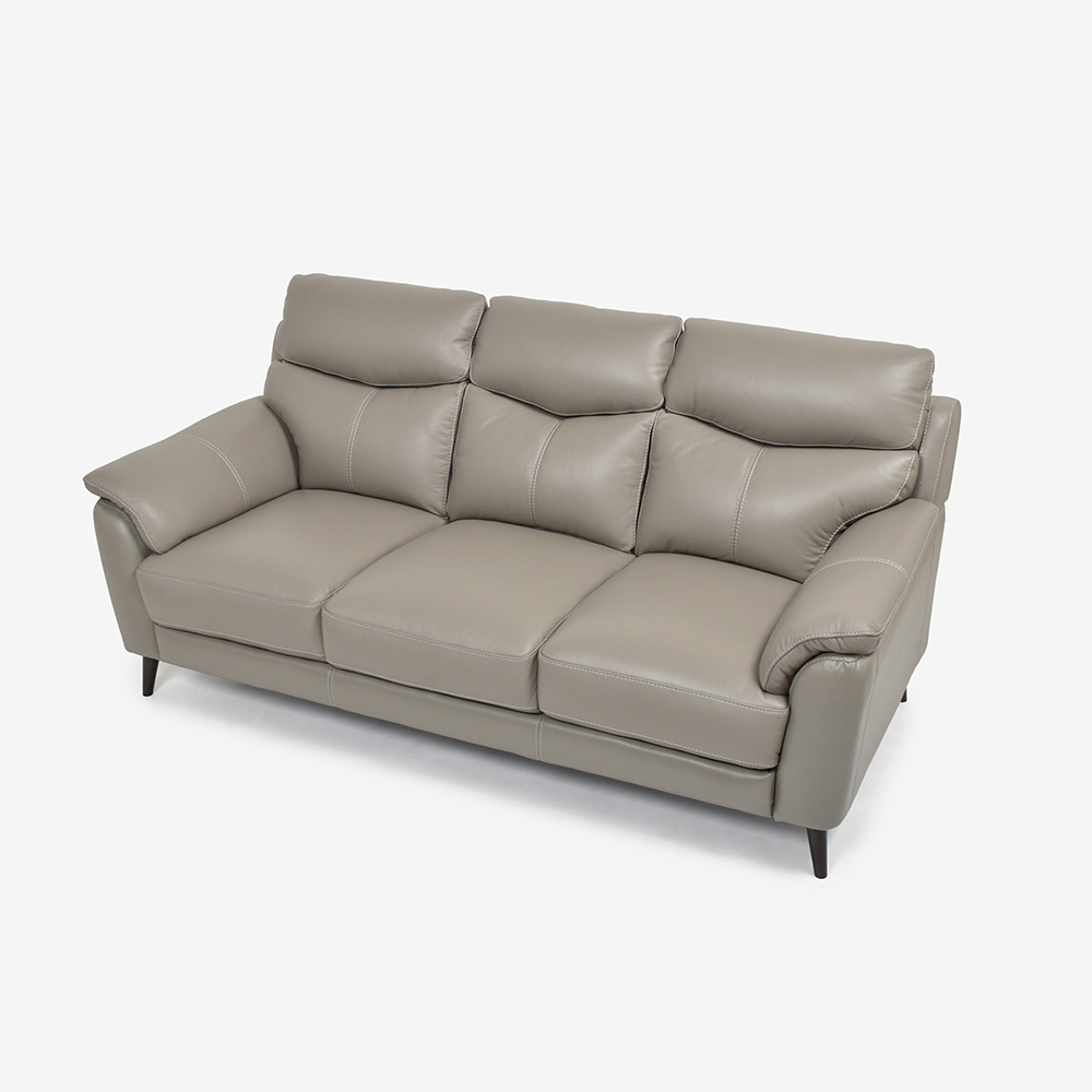 ソファ 3人掛け「ワルツ」幅206cm 半革#J-722A/PU トープ色