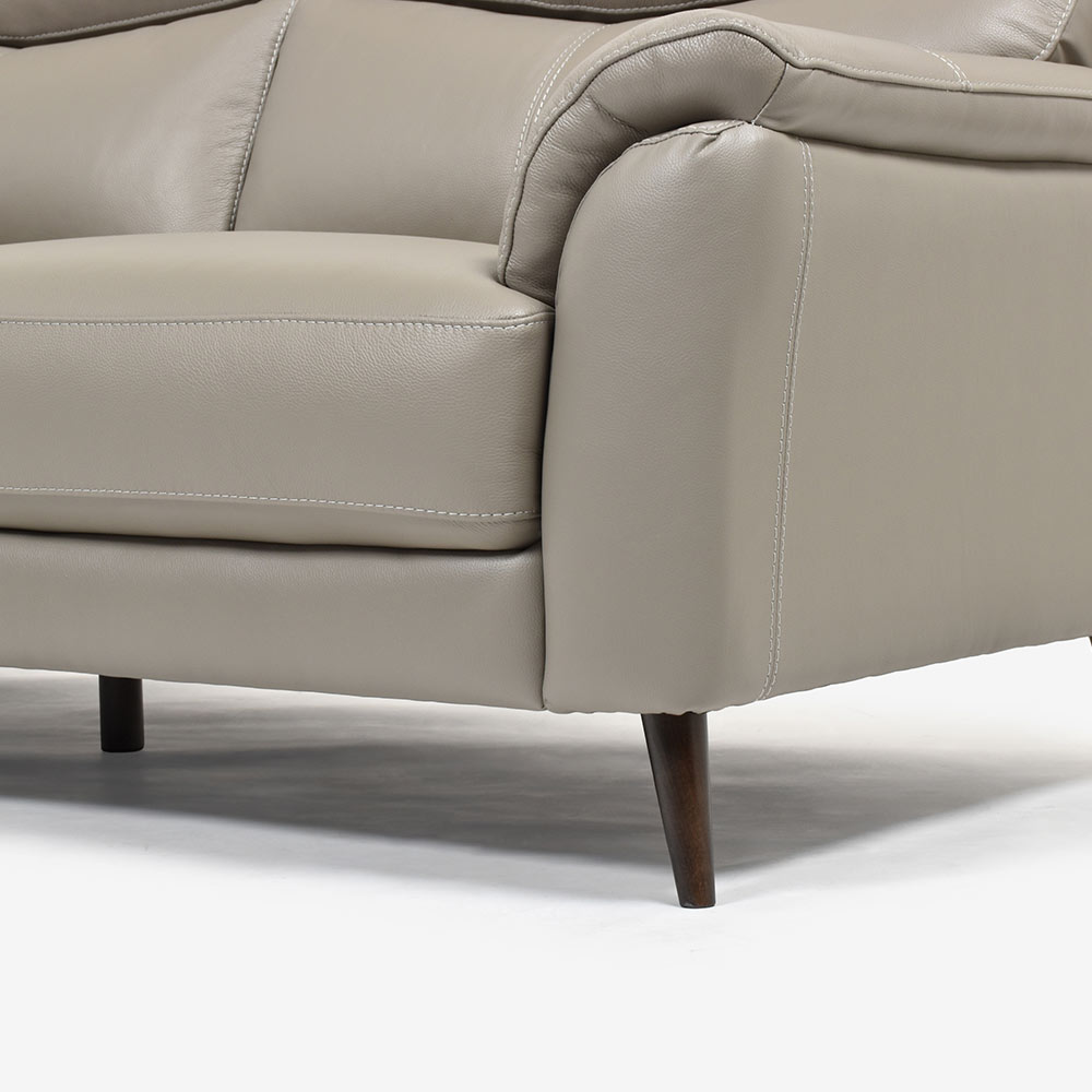 ソファ 2.5人掛け「ワルツ」幅194cm 半革#J-722A/PU トープ色