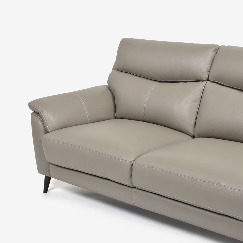 ソファ 2.5人掛け「ワルツ」幅194cm 半革#J-722A/PU トープ色