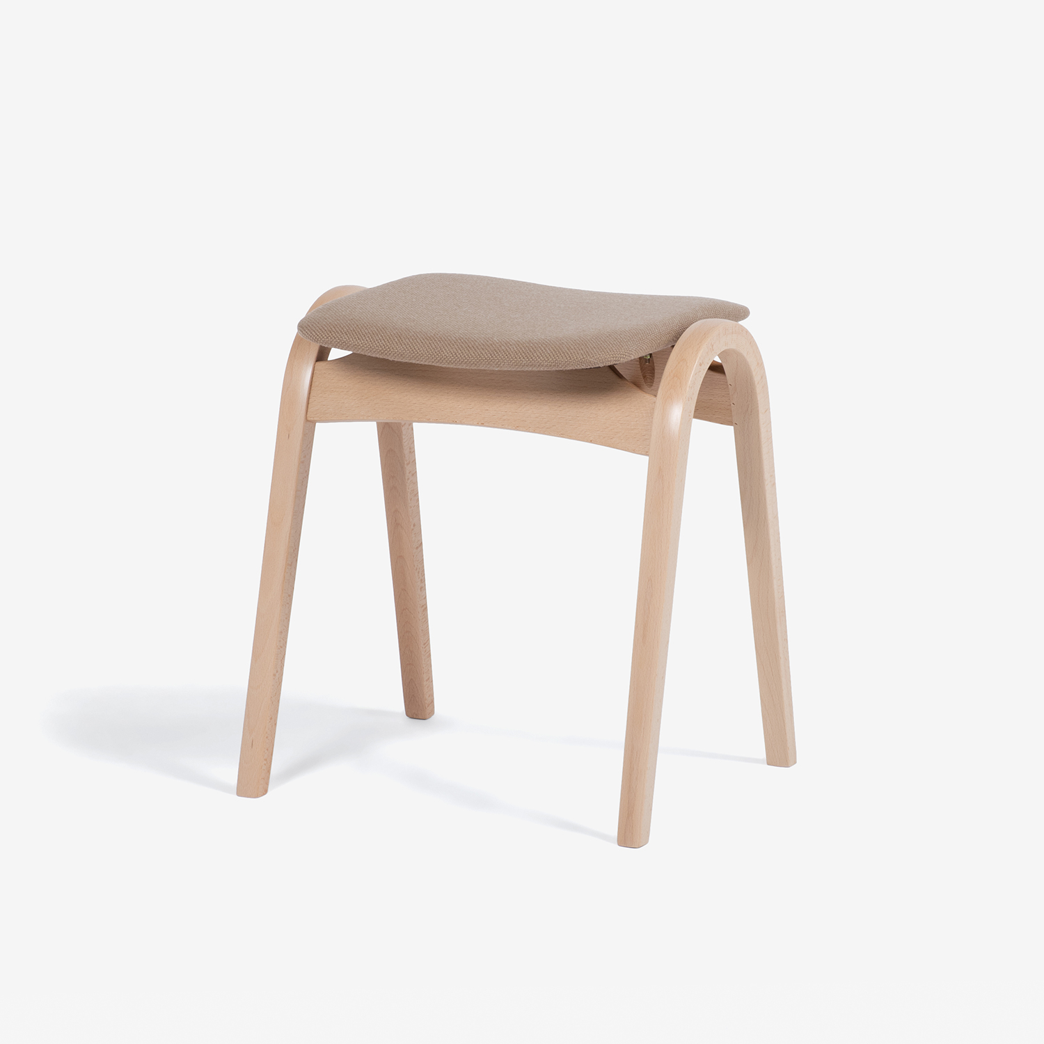 秋田木工「ツリーハンガー」ブナ材 ナチュラル色＋スツール「No.202」ブナ材 ナチュラル色 張地#布A-11【新春初売・限定3セットが23%OFF】
