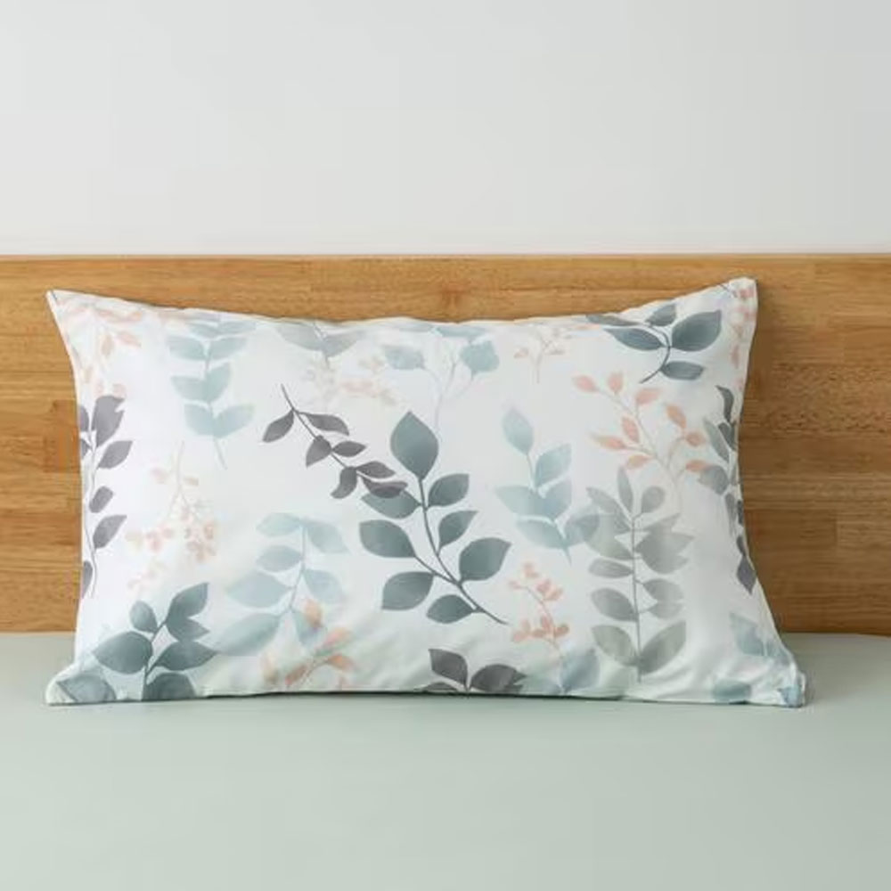 まくらカバー「レイヤーリーフ」グリーン色