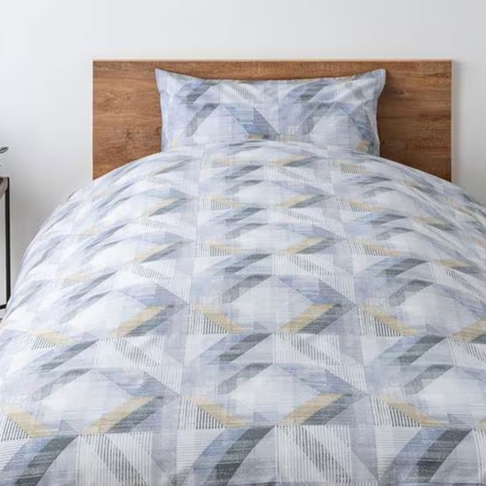 掛け布団カバー「ジオスタイル」ブルー色 全2サイズ