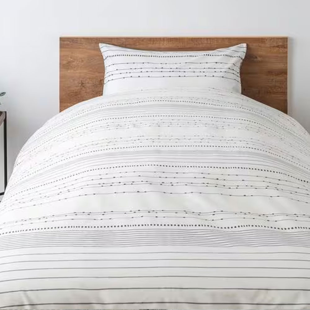 掛け布団カバー「ノマドボーダー」グレー色 全2サイズ