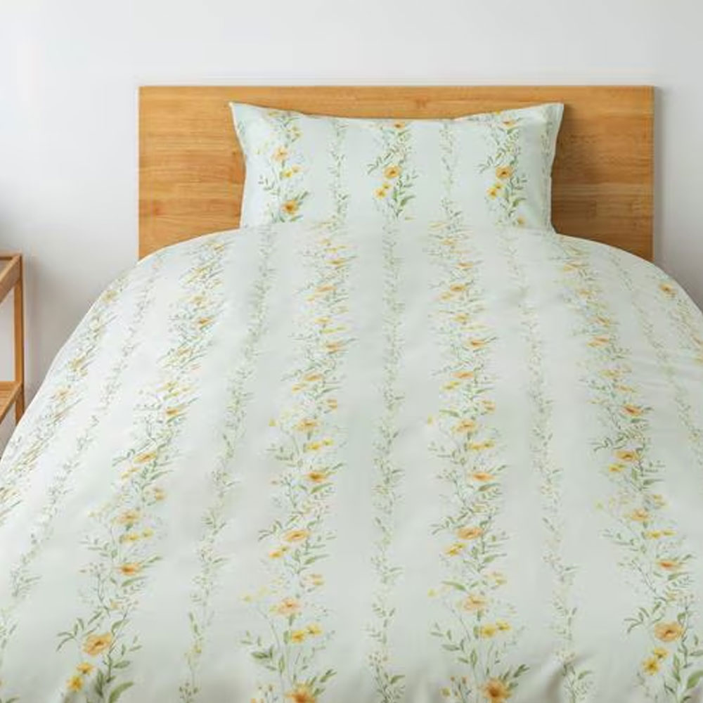 掛け布団カバー「ガーデンフラワー」イエロー色 全2サイズ