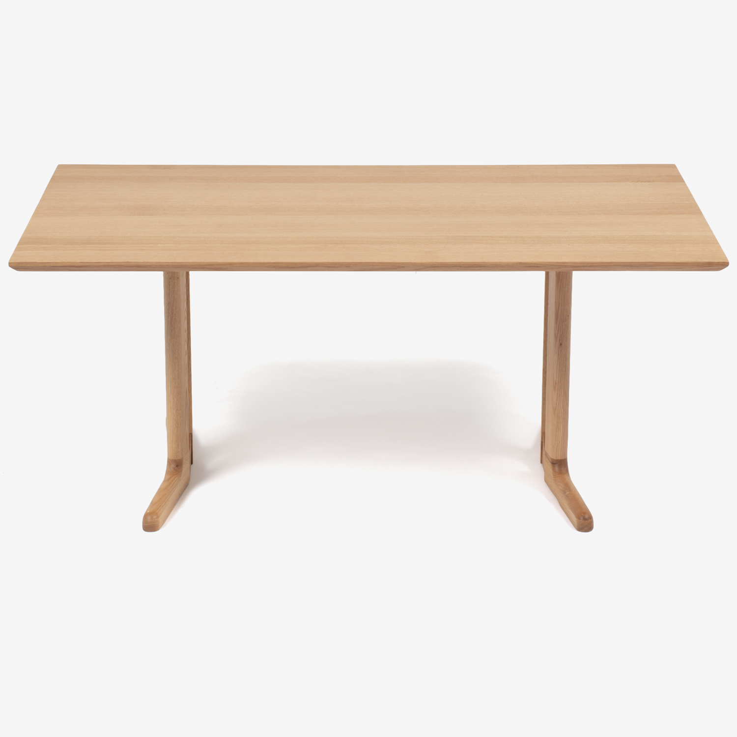 ダイニングテーブル「フィル3」レッドオーク材ホワイトオーク色　2本脚ロータイプ（高さ647）天板2タイプ（角型・角丸型）全3サイズ