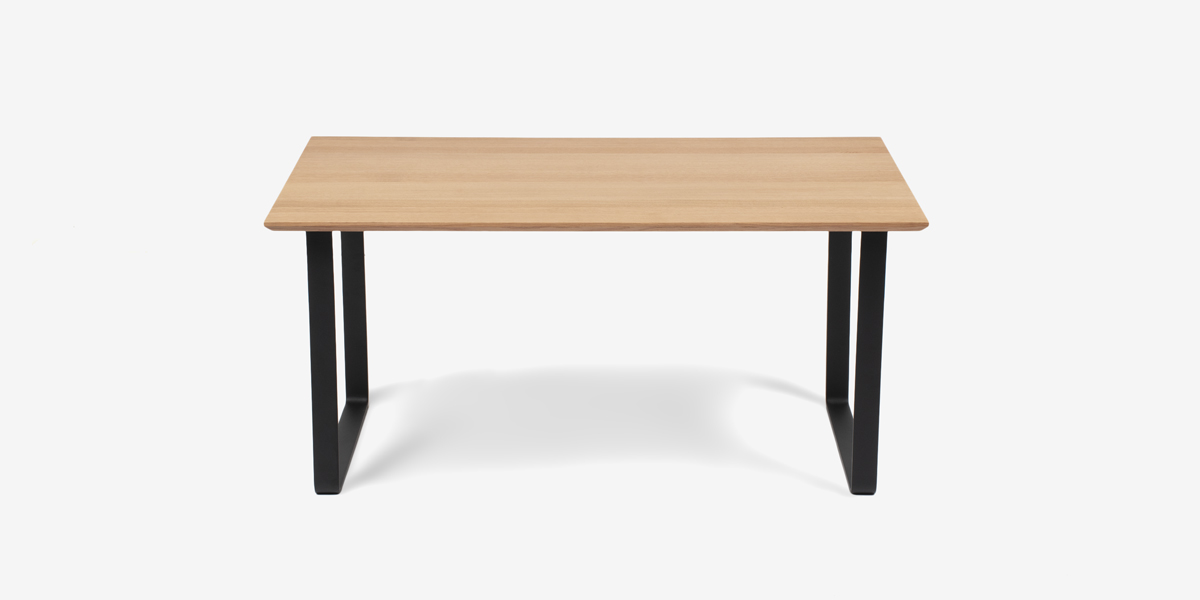 ダイニングテーブル「フィル3」レッドオーク材 ホワイトオーク色 金属脚ブラック 天板2タイプ（角型・角丸型）全4サイズ | 大塚家具 ONLINE  SHOP