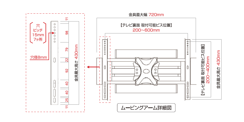 壁掛ムービングアーム　TK7ー2001