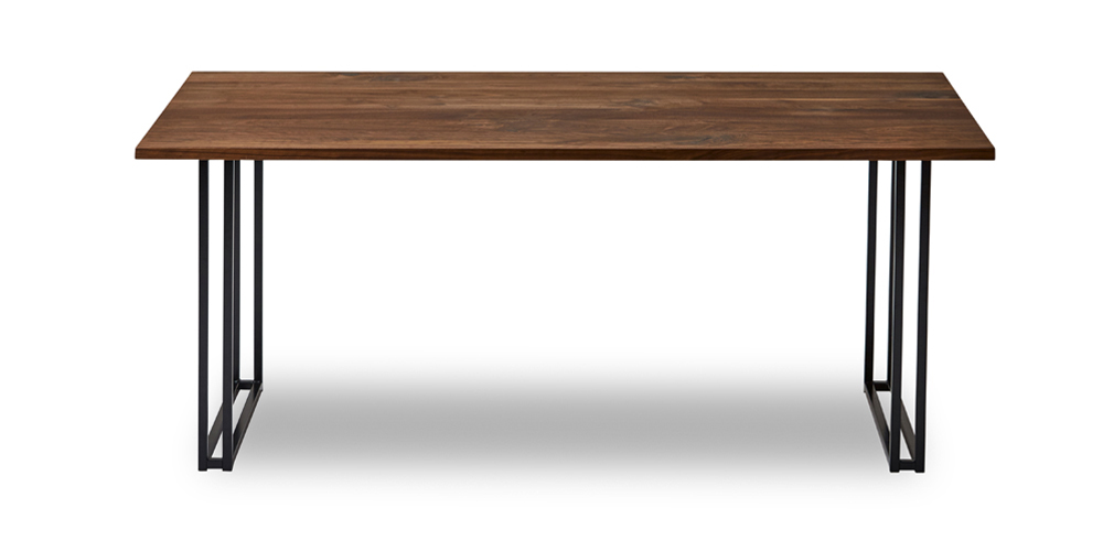 ダイニングテーブル「ボート2 スチール脚Bタイプ」ウォールナット材 全4サイズ天板2種類　メイン