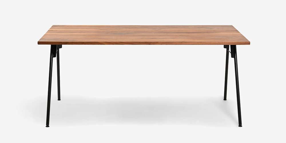 ダイニングテーブル「ボート2 スチール脚Cタイプ」ウォールナット材 全4サイズ天板2種類　メイン