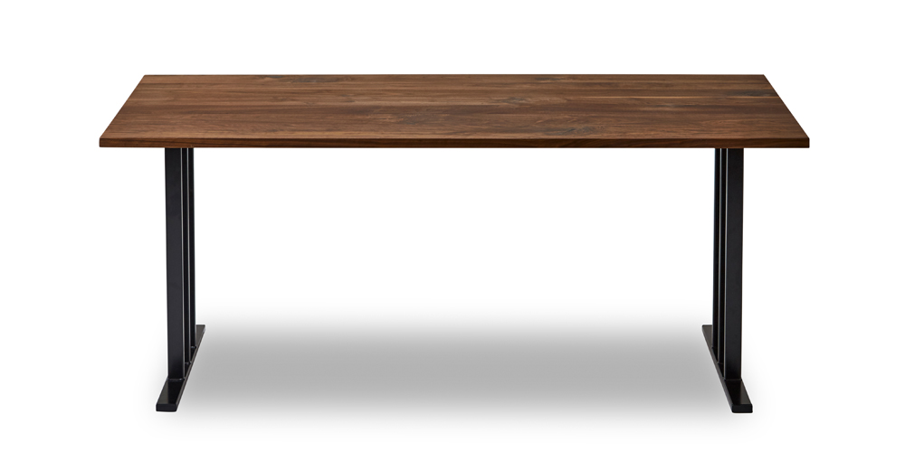 ダイニングテーブル「ボート2 スチール脚Dタイプ」ウォールナット材 全4サイズ天板2種類　メイン