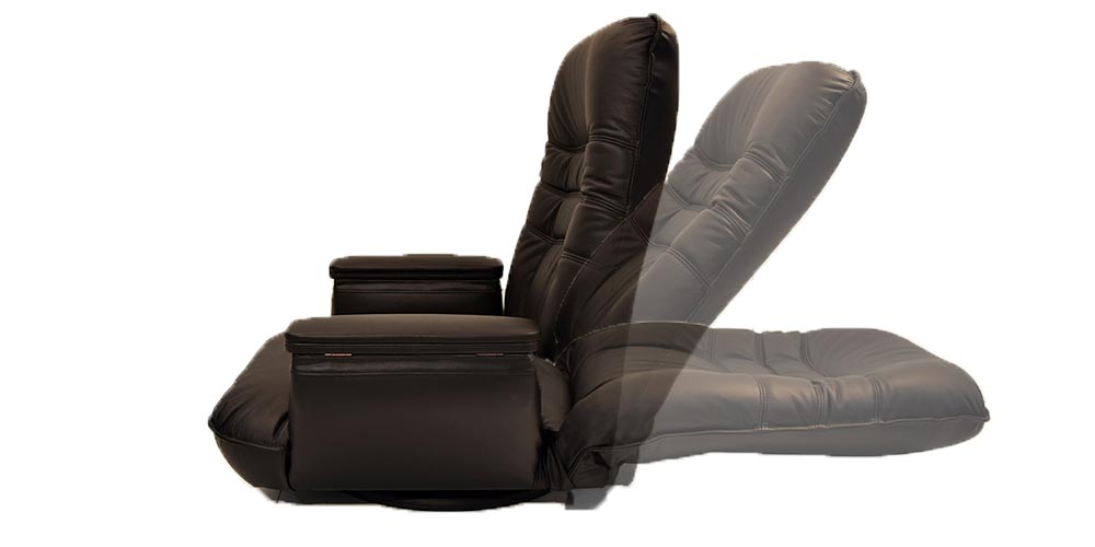 座椅子「SPR」回転式 革/一部合成皮革のリクライニングイメージ