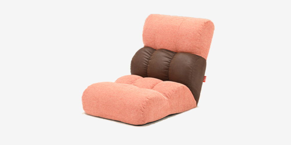 フロアチェア  座椅子「ピグレット CHIBI」コーラル色
