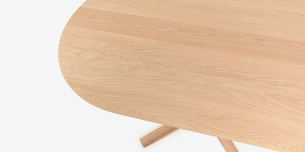ダイニングテーブル「フィルプラス」R型 幅120cmのディテールにフォーカスした画像