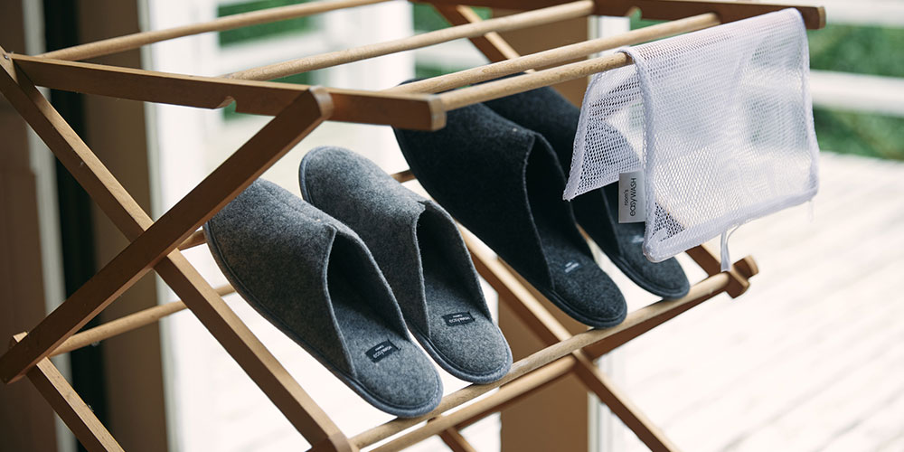 スリッパを平干し